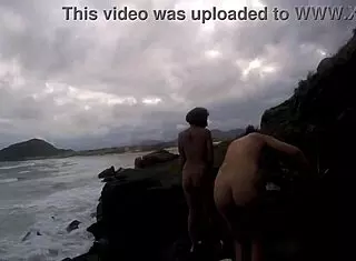 Taking A Walk With Them, Showing Off Tits And Pussy