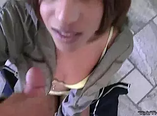 small biracial teen gives big cock head