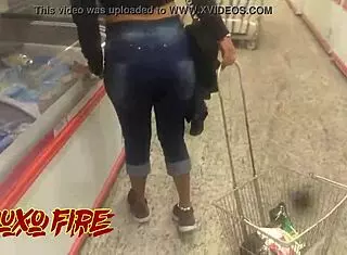 Doing SHOPPING in public outdoor area!