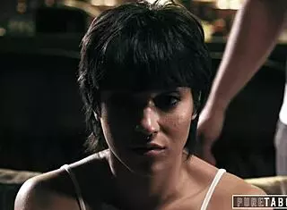 Brooklyn Gray lets pervy stepdad finish inside. Her girlfriend watches it all unfold.