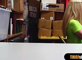 Blonde thief teen chick gets rough fucked from behind, bent over in doggystyle!