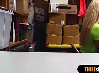 Blonde thief teen chick gets rough fucked from behind, bent over in doggystyle!