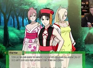 hinata ridden in threesome creampie bondage