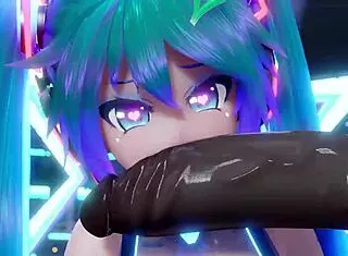 Miku performs deepthroat concert with BBC.