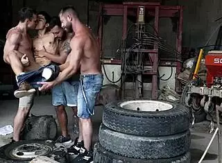 Hot Group Gay Orgy With Bareback Action