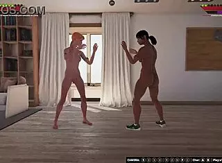 Judith Battles Dela in Naked Fighter 3D Clash