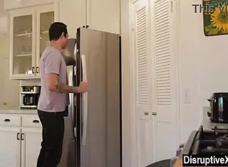 closeted guy fucks his cooking instructor in the kitchen.