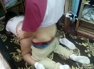 Latina MILF Fucks Husband with Open Thong at Night.