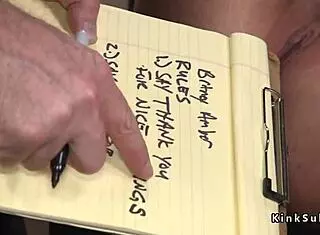 curved blonde slave endures rough anal training