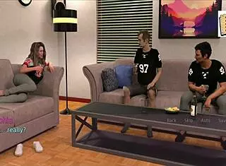 Wife and stepmother play erotic game