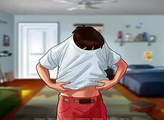 summertime saga character gets sucked off in game scene