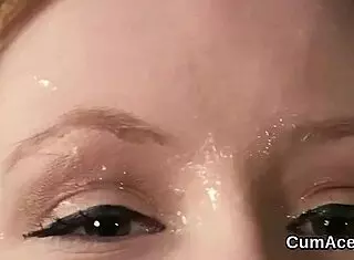 Kinky Centerfold Eats Sperm in Cumshot Facial