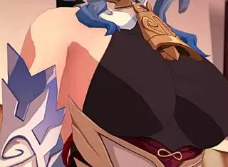 Bell and Ganyu from Genshin Impact in Hentai Style