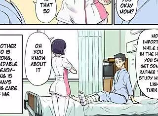 In the hospital, the stepmother works extra shifts and gets naughty