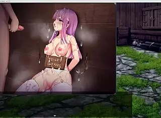 Enicia endures intense blowbang and bukkake on street