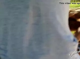 Latina Bent Over in Public