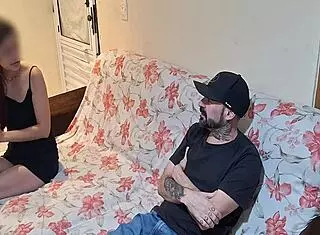 Stepfather Notices Stepdaughter's Lack of Panties