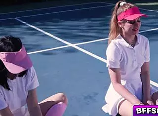 Besties Get Tennis Lesson from Stud They Want to Fuck