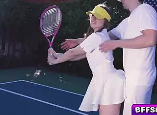 Besties Get Tennis Lesson from Stud They Want to Fuck