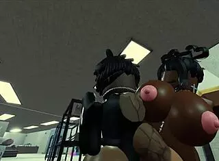Fucking a hot black nun in Roblox 😈