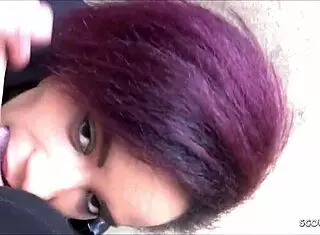 Redhead latina teen fucked outdoors by monster cock