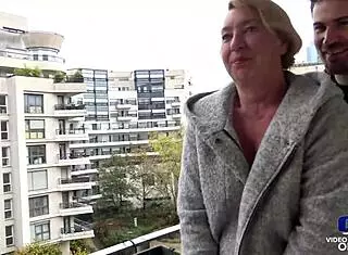 50 year old french secretary cougar in lingerie shows big tits and ass