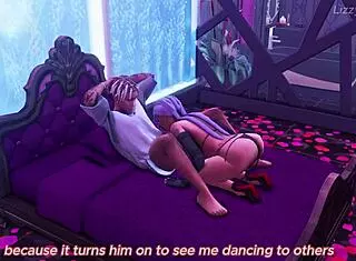 Stripper sucks multiple creampies in Sims 4.