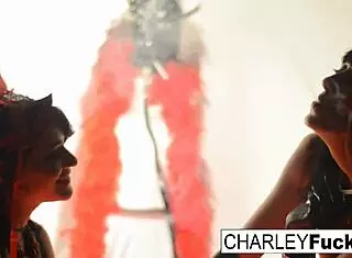 Charley and busty alia janine fuck with big tits and ass. brunette nude pussy oral.