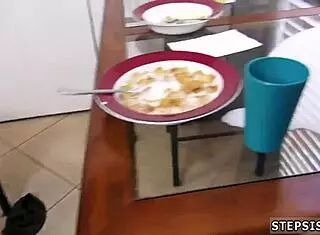 Brunette Teen Sucks Stepbro's Banana Hard