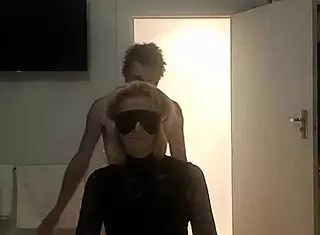 sexy blonde chastity-eve, local whore, gets blindfolded and fucked by stranger, mysterious and intense