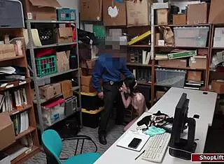 Teen Thief Fucked by Elderly Officer in Office... Oops!
