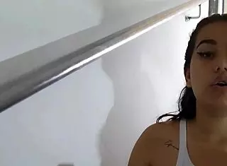 Stepbrother cums hard on my big tits intensely