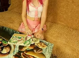 Redhead Foxy Strips Panties in Sexy NSFW Clip.