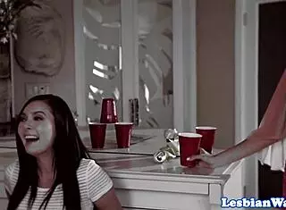 Gorgeous teen 18+s outdoor scissoring