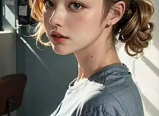 3D hentai azijski model na frizerski seji