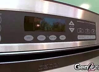 Hot Kitchen Sex With Lesbians Sami St Clair And Delilah Davis