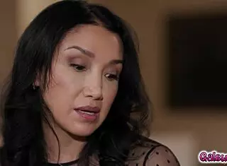 Vicki Chase asks Kayley Gunner, 'Want a fling?' They end up in bed for lesbian pussy licking.