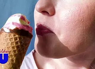ice cream sucking with a sexy twist