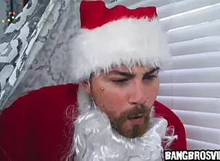 santa fucks cute brunette with monster cock pov