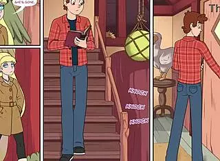 Blonde Anime Threesome with Big Tits