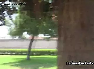 The big tit latina says, 'Watch me gag on this cock in public'