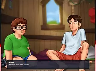 Blonde gets facial in summertime saga party 😎