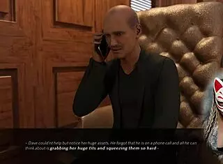 In the office, the sexy secretary lifts her skirt to show huge tits