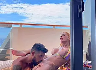 end of year cruise adventure on board with kevlyn santos on the cabin balcony