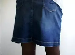 She slips into lacy panties and pantyhose for some sexy fucking.