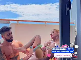 end of year cruise adventure on board with kevlyn santos on the cabin balcony