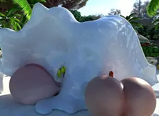 Exploring Futa Island with big cock and massive cumshots in wild action