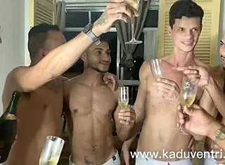 Brazilian teens in gay orgy with huge cocks