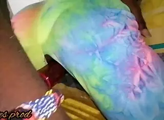 Teen takes huge cock bent over