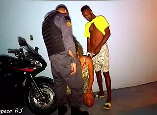 Police catches latina milf sucking in public after party